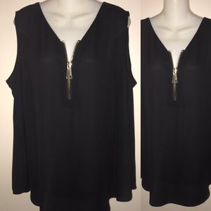 Black Sleeveless Blouse Plus Size